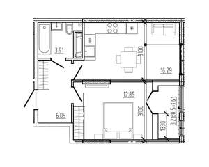 1-к квартира, вторичка, 41м2, 16/18 этаж