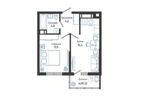 1-к квартира, вторичка, 37м2, 22/24 этаж