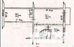 2-к квартира, вторичка, 44м2, 5/5 этаж