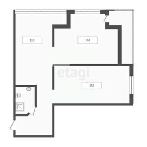 2-к квартира, вторичка, 63м2, 14/16 этаж
