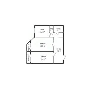 2-к квартира, вторичка, 67м2, 4/10 этаж