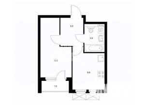 1-к квартира, вторичка, 33м2, 15/15 этаж